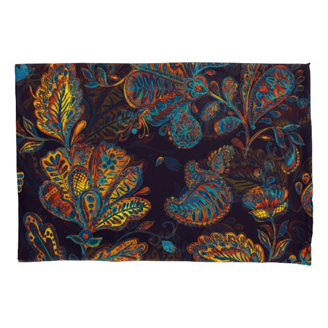 Paisley Aquarell: Blumenmuster Kissenbezug (Vorderseite)