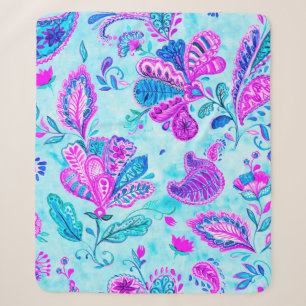 Paisley Aquarellmuster Fliese: Blume, f Sherpadecke