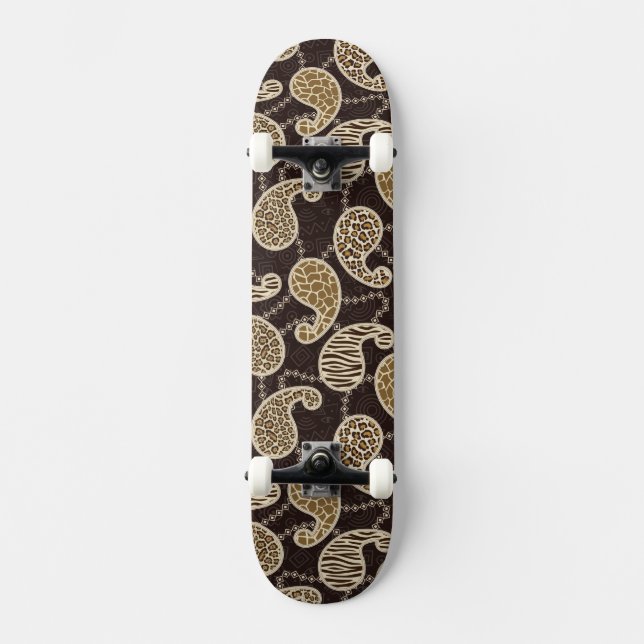 Paisley-Arthintergrund Skateboard (Vorderseite)