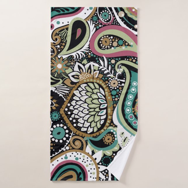 Paisley asiatique : design moderne et sans soudure (Serviette de bain)