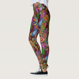 Paisley auf Kastanienbraun Leggings