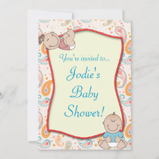 Paisley Baby Shower Einladung