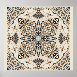 Paisley Bandana Print Silk Design Poster