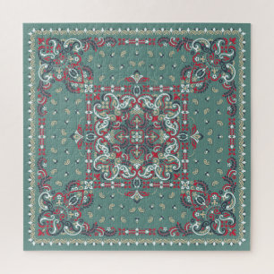 Paisley Bandana Print: Silk Neck Scarf