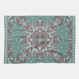 Paisley Bandana Print: Silk Neck Scarf Geschirrtuch