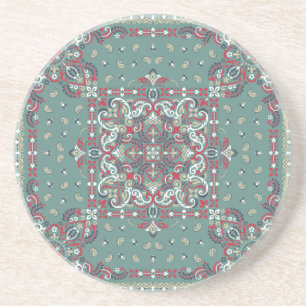 Paisley Bandana Print: Silk Neck Scarf Getränkeuntersetzer