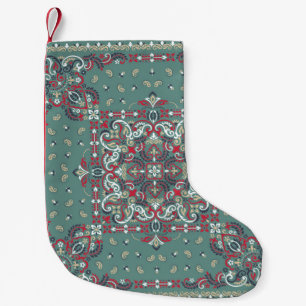 Paisley Bandana Print: Silk Neck Scarf Kleiner Weihnachtsstrumpf