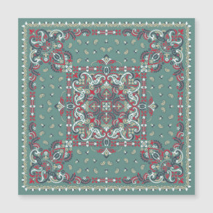 Paisley Bandana Print: Silk Neck Scarf Magnetkarte