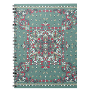 Paisley Bandana Print: Silk Neck Scarf Notizblock