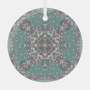 Paisley Bandana Print: Silk Neck Scarf Ornament Aus Glas