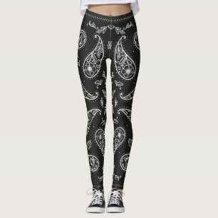 Paisley bandana: Schwarzweißdruck Leggings