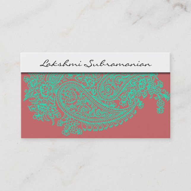 Paisley Beruflich Business Cards Visitenkarte (Vorderseite)
