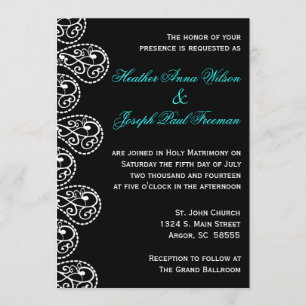 Paisley Black and White Weditation Einladung