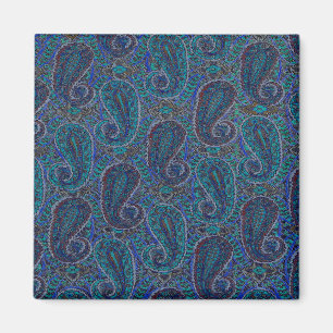 Paisley Blau Indisch Boho Klassisch Vintage Magnet