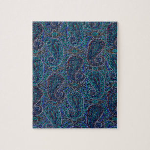 Paisley Blau Indischer Boho-Kunststoffmuster