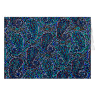 Paisley Blue Indian Boho Art Pattern
