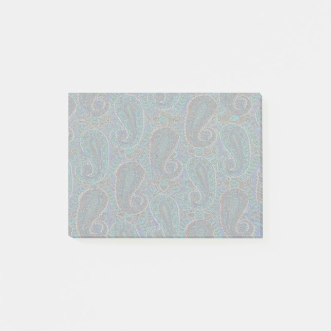 Paisley Blue Indian Boho Art Pattern Post-it Klebezettel (Vorderseite)