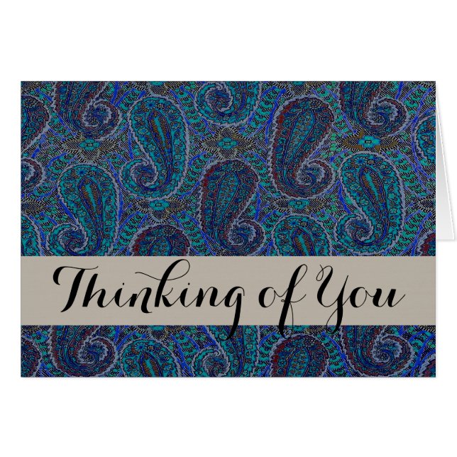 Paisley Blue Indian Boho Motif (Devant horizontal)