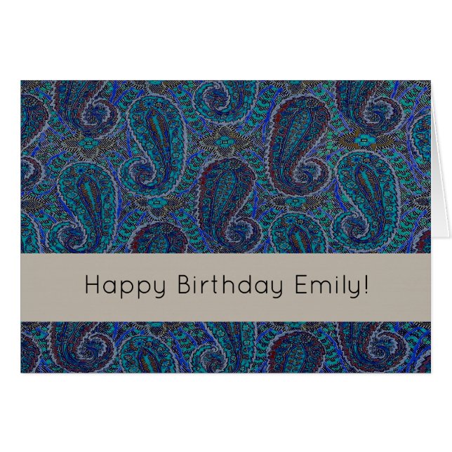 Paisley Blue Indian Boho Motif (Devant horizontal)