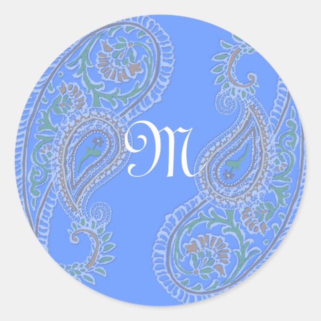 Paisley Blue Stickers (Vorderseite)