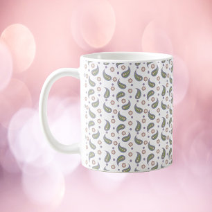Paisley Blume Dots Green Rose Lila Kaffeetasse