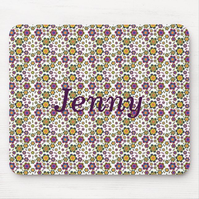Paisley-Blume-Muster Anpassbare Mousepad (Vorne)
