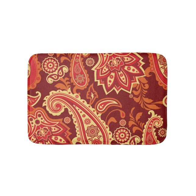 Paisley, Blume: nahtlose Ziermuster Badematte (Vorderseite)