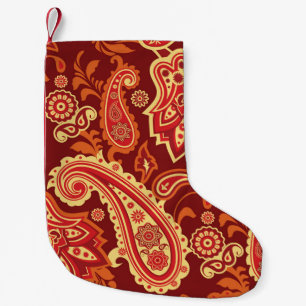 Paisley, Blume: nahtlose Ziermuster Kleiner Weihnachtsstrumpf