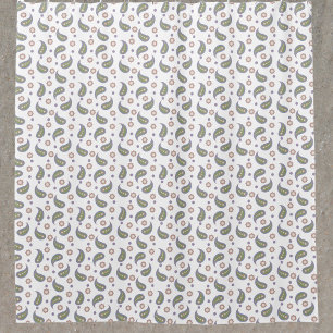 Paisley Blume Polka Dots Green Pink Lila Duschvorhang
