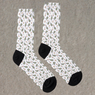 Paisley Blume Polka Dots Green Pink Lila Socken