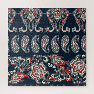 Paisley, blumengeschmückt, Damast Vintag.