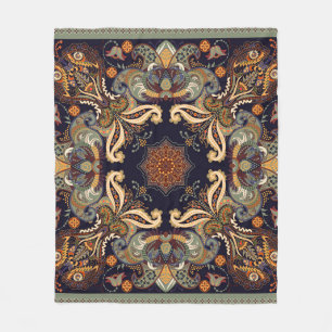Paisley-Blumenmuster: Batik-Shawl-Eleganz. Fleecedecke