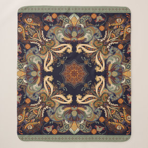 Paisley-Blumenmuster: Batik-Shawl-Eleganz. Sherpadecke