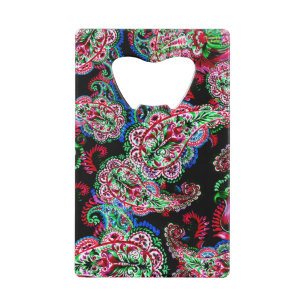 Paisley Blumenmuster, ethnischer Hintergrund. Geldbeutel Flaschenöffner