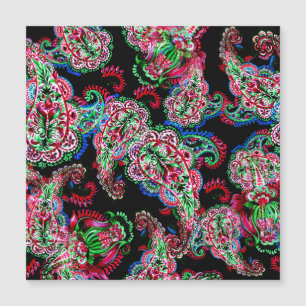 Paisley Blumenmuster, ethnischer Hintergrund. Magnetkarte