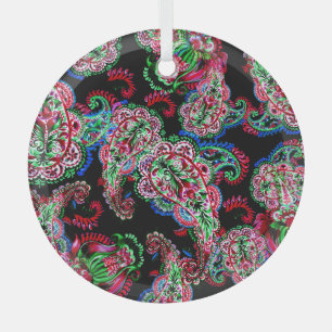 Paisley Blumenmuster, ethnischer Hintergrund. Ornament Aus Glas