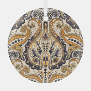 Paisley-Blumenmuster: Farbige nahtlose Gestaltung Ornament Aus Glas