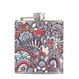 Paisley-Blumenmuster Flachmann