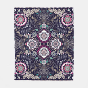Paisley-Blumenmuster Fleecedecke