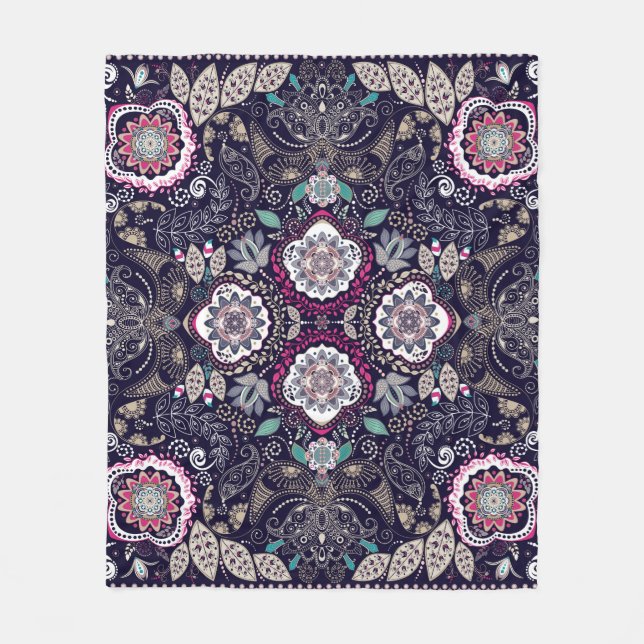 Paisley-Blumenmuster Fleecedecke (Vorderseite)