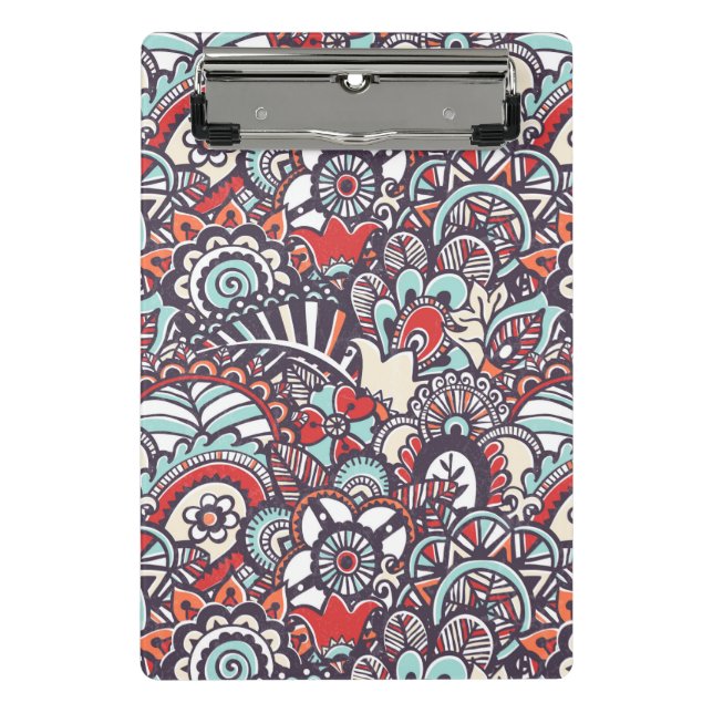 Paisley-Blumenmuster Mini Klemmbrett (Vorderseite)
