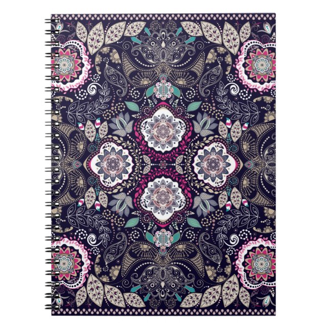 Paisley-Blumenmuster Notizblock (Vorderseite)
