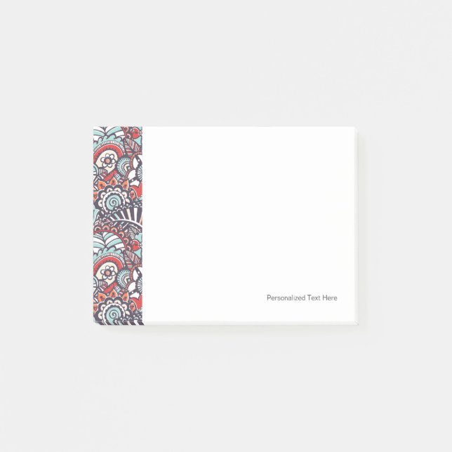 Paisley-Blumenmuster Post-it Klebezettel (Vorderseite)