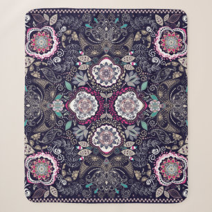 Paisley Blumenmuster, quadratisches Taschendesign. Sherpadecke
