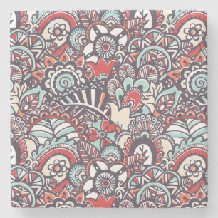 Paisley-Blumenmuster Steinuntersetzer