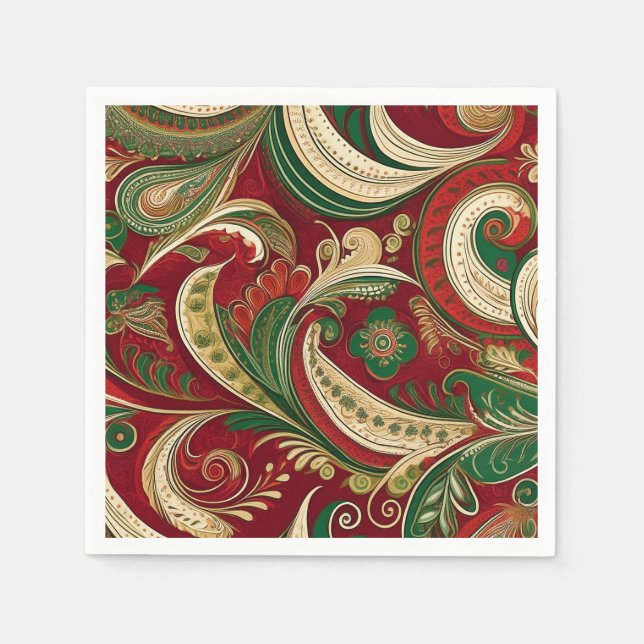 Paisley-Bordeaux-Serviette Serviette (Vorderseite)