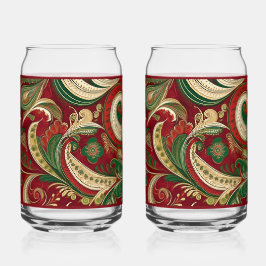 Paisley-Burgunder-Soda-Glas Dosenglas