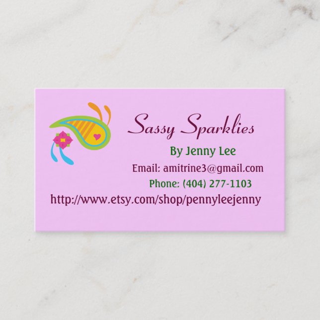 Paisley Business Cards Visitenkarte (Vorderseite)