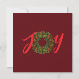 Paisley Christmas Wreath JOY Carte de Noël
