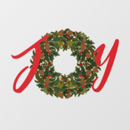 Paisley Christmas Wreath JOY Christmas Fensteraufkleber